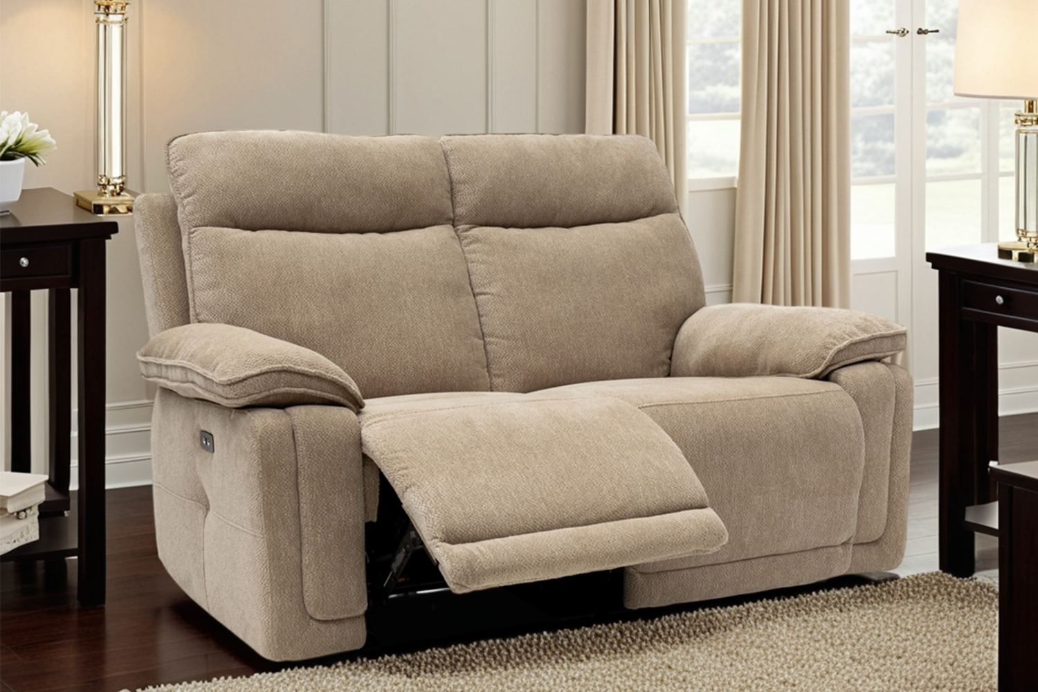 Cadenza 2 Seater Sofa | Power Recliner | Fabric | Camel