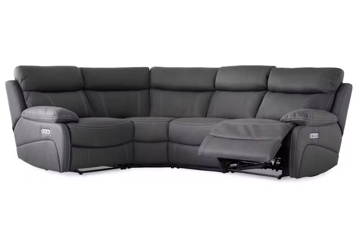 Hardy Small Corner Sofa | USB | Power Recliner | Grey