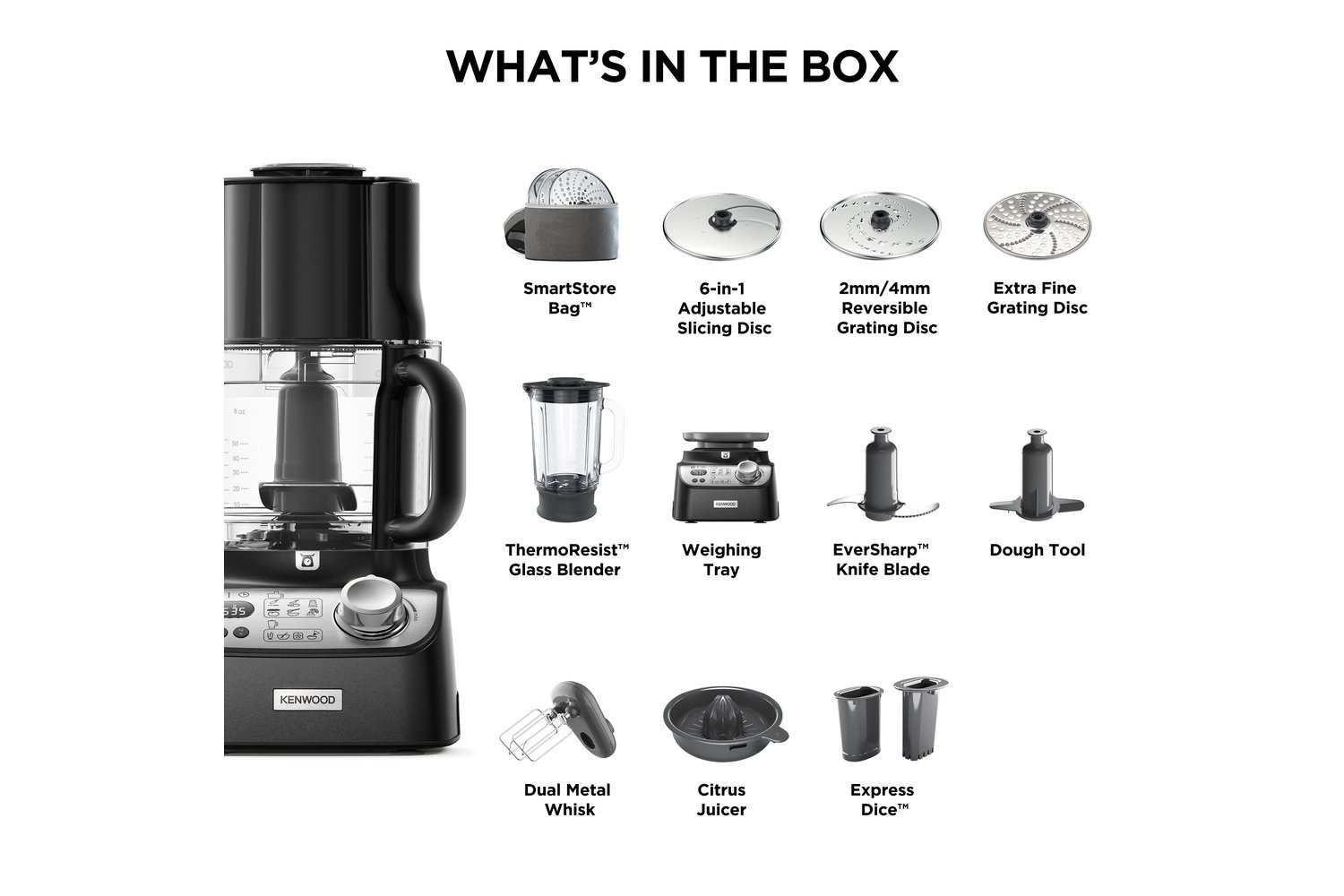 Kenwood Multipro XL Weigh + Food Processor | FDM72.990BK | Black