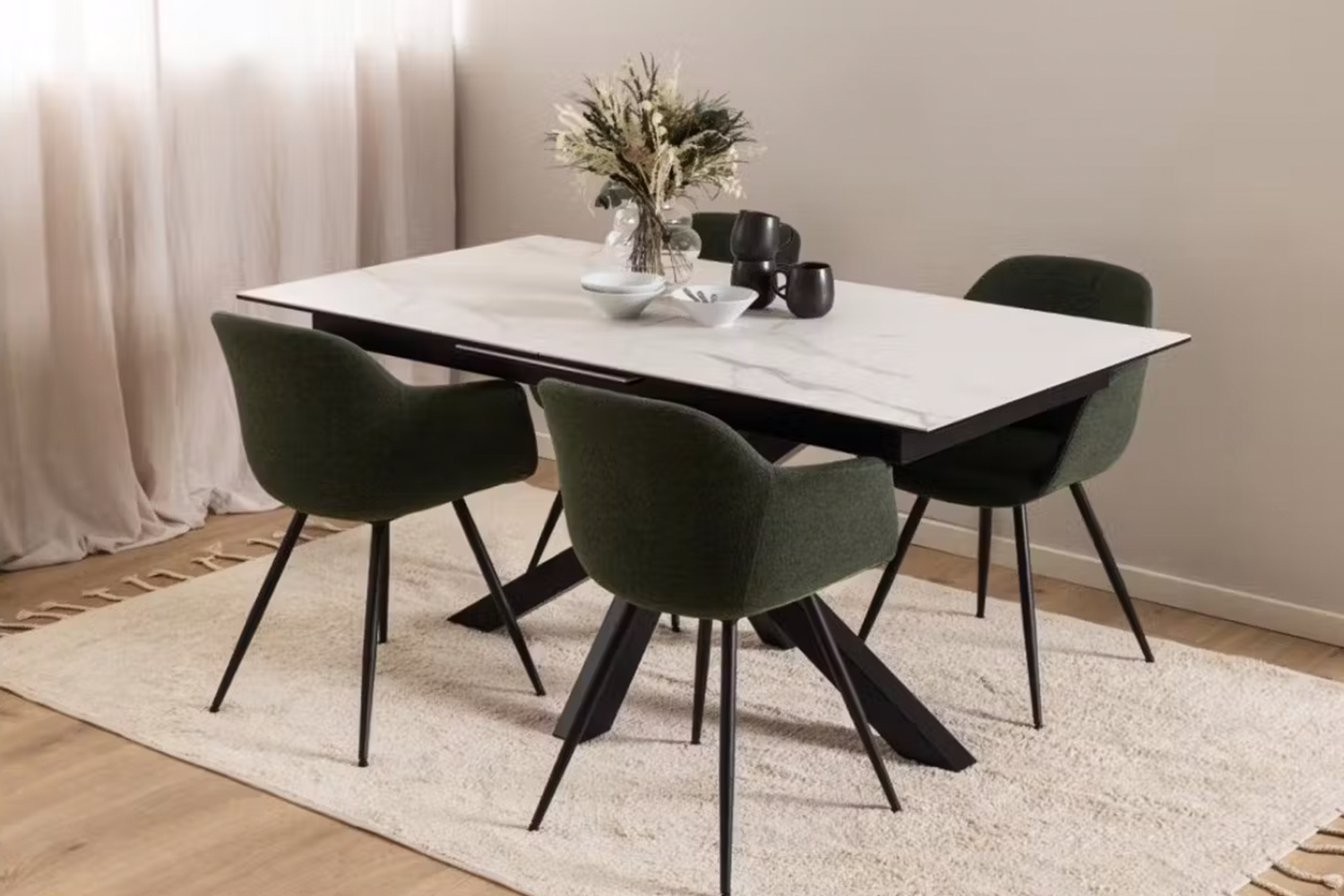 Harlie Extending Dining Table | 168 - 210 Cm | White