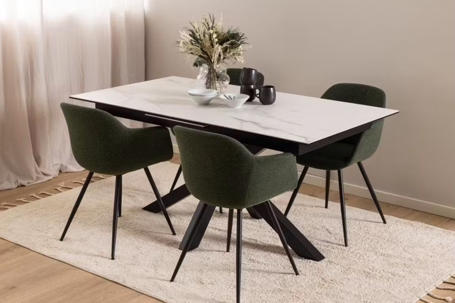 Harlie Extending Dining Table | 200 - 240 cm | White