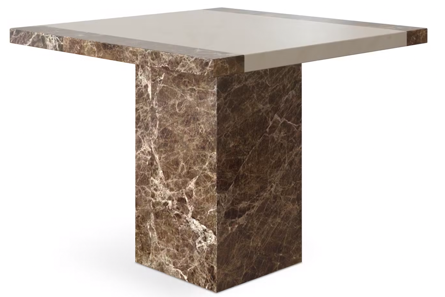 Mainz Square Dining Table | Cream & Brown