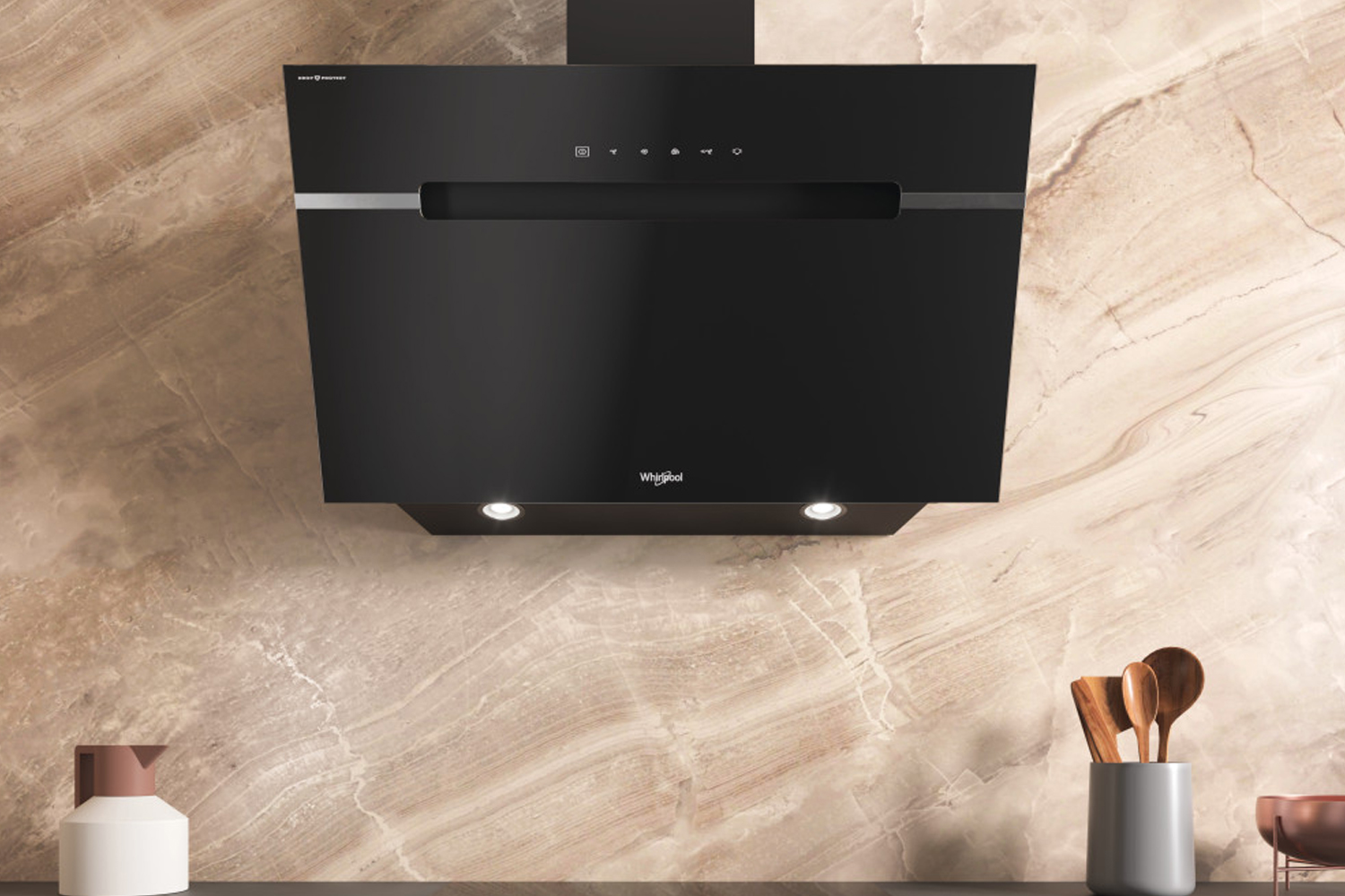 Whirlpool 90cm Wall Mounted Cooker Hood | WHVS91FLTDPK