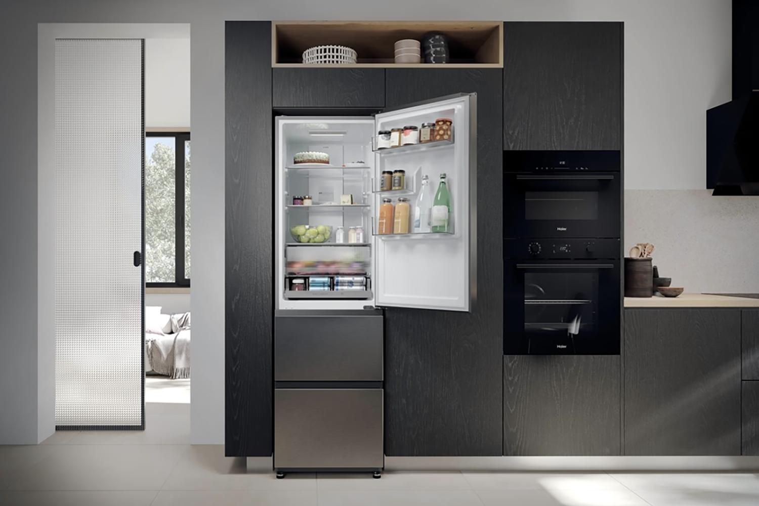 Haier 3D 55 Series Freestanding Fridge Freezer | HTR3518ENMXK