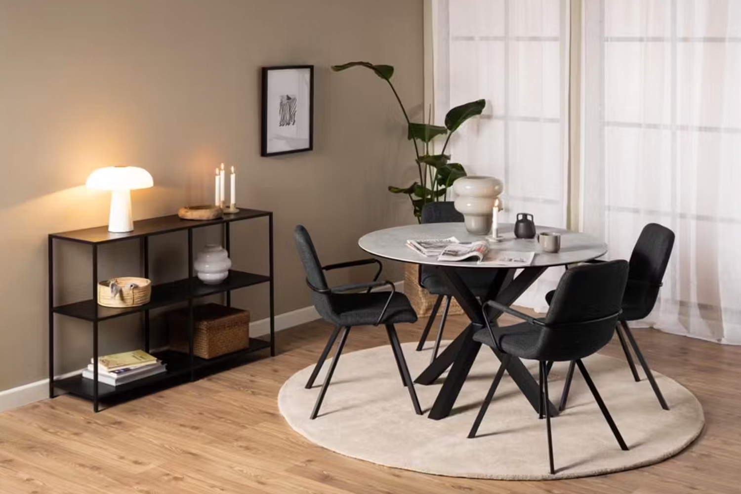 Harlie Round Dining Table | Grey