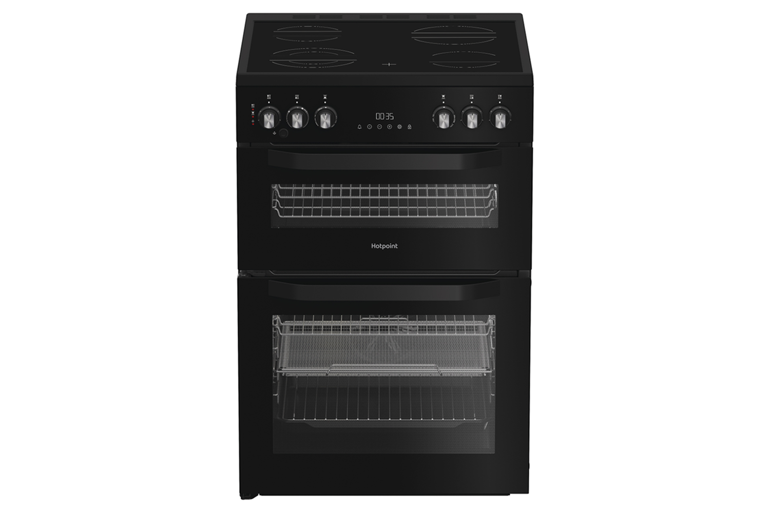 Hotpoint 60cm Double Oven Electric Cooker with Air Fry | HDE6VDCASB1