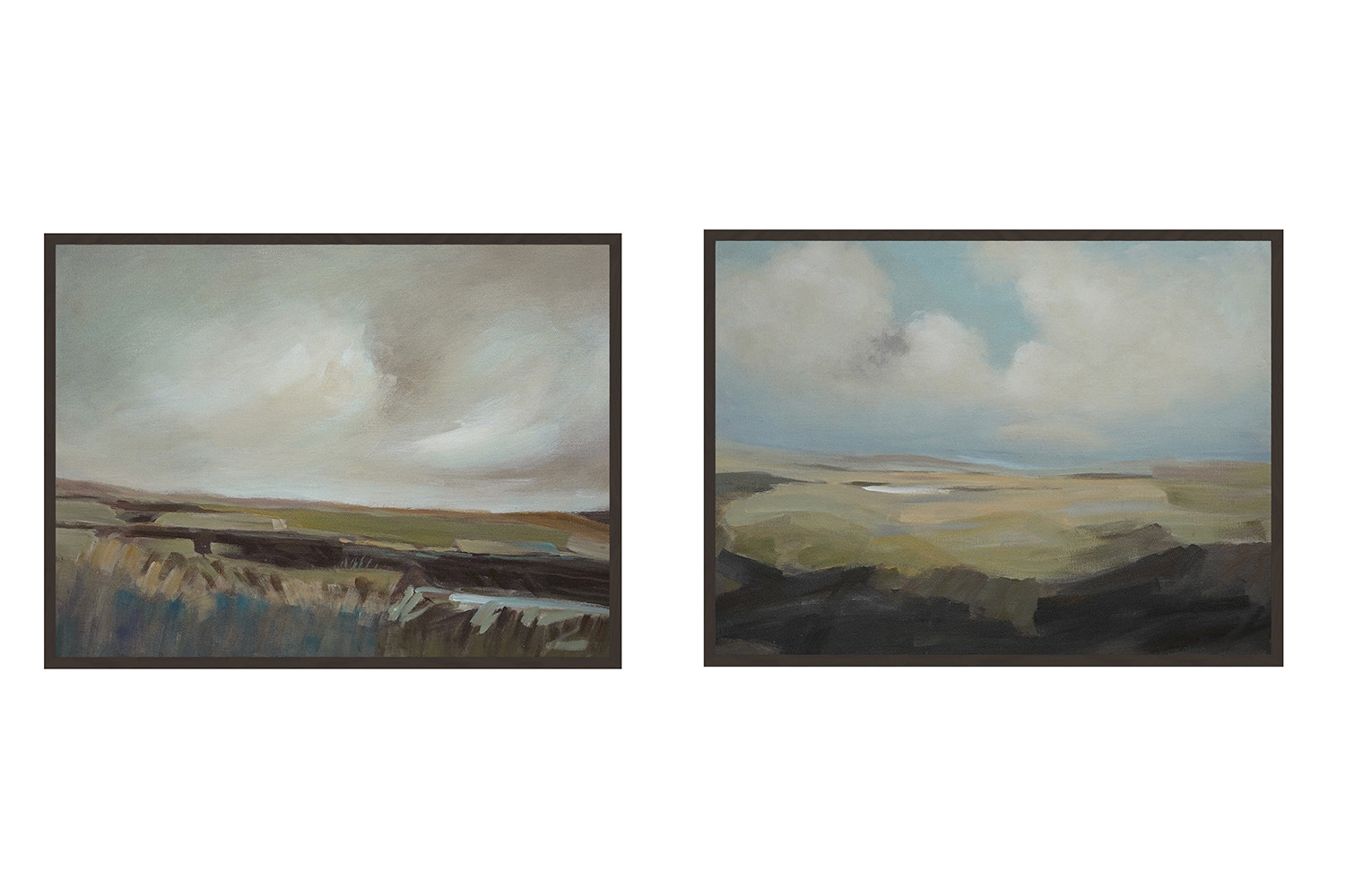 Charlene Lynch | Inver 2 Framed Canvas | Green/Blue | 61 x 46 cm | Set of 2