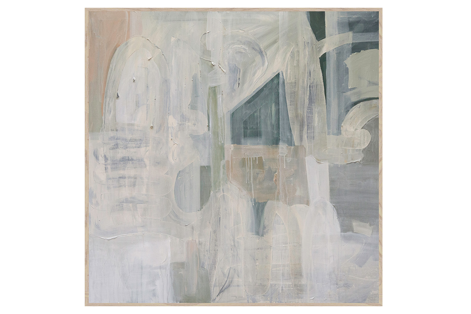 Edward View | Halbert Framed Canvas | Blue/Natural | 122 x 122 cm