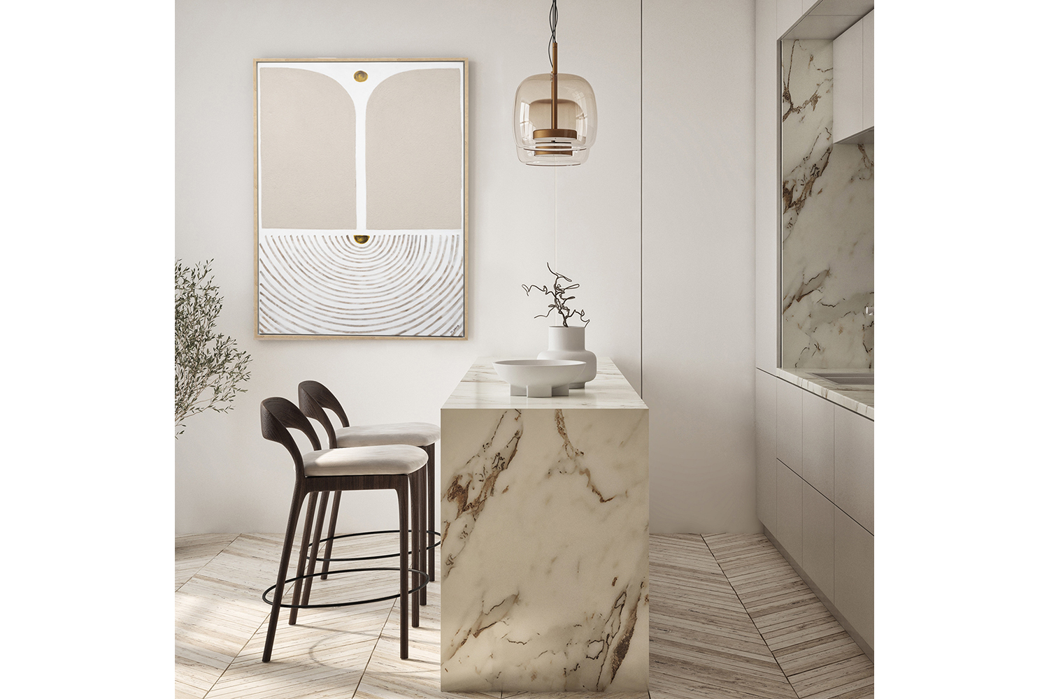 Marcela Gutierrez | Anders Framed Canvas | Natural | 122 x 92 cm