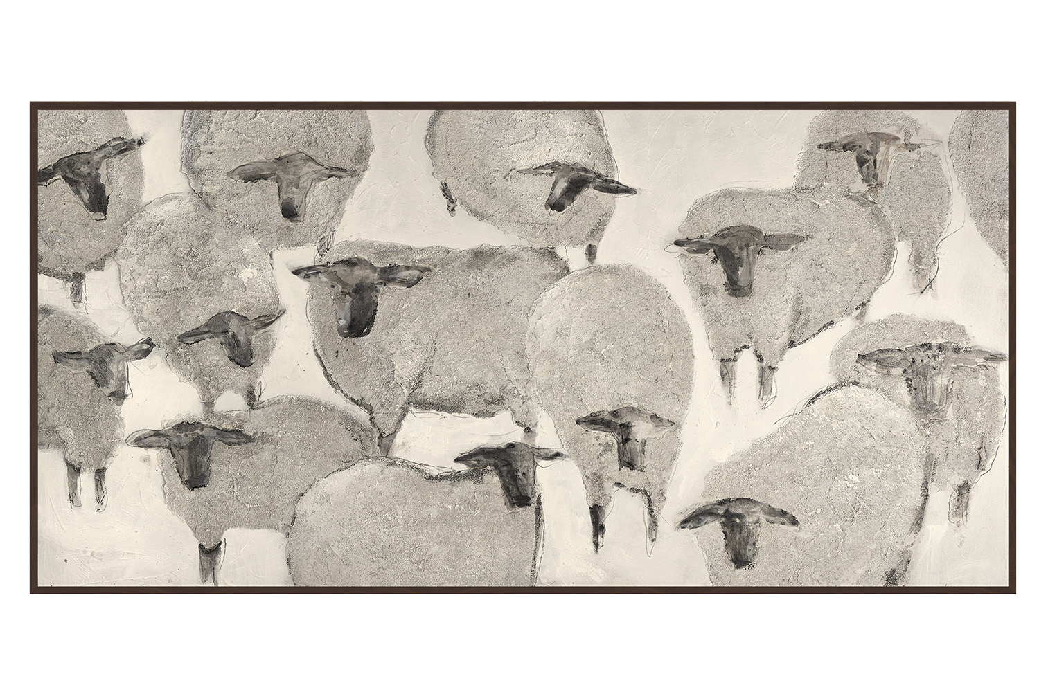 Ksenia Sizaya | Flock Framed Canvas | Natural/Taupe | 150 x 76 cm