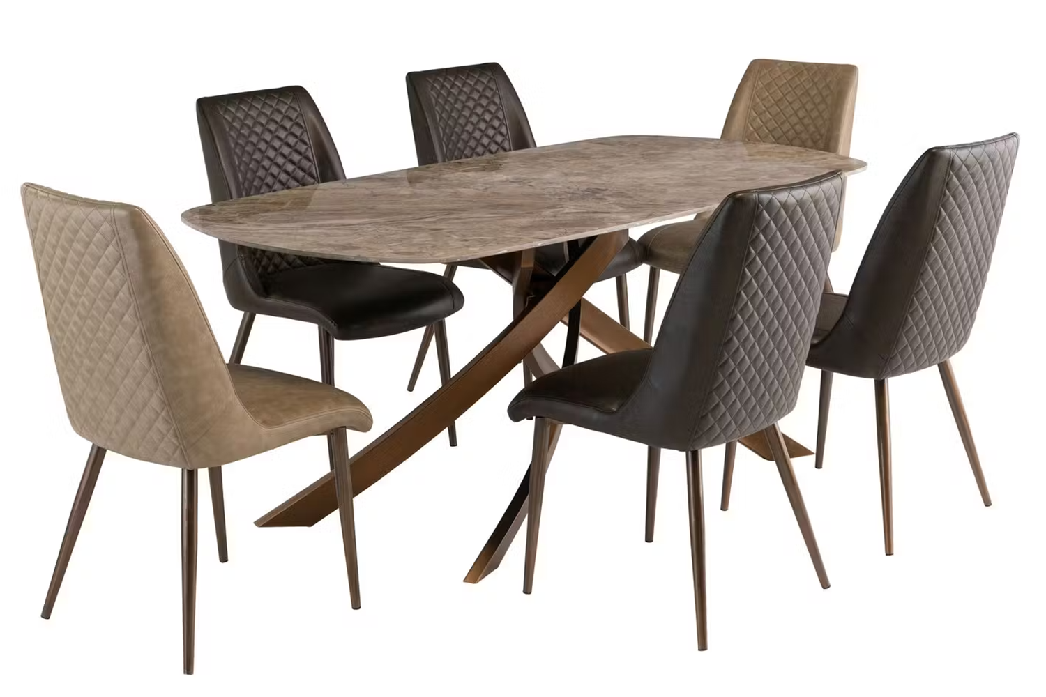 Amber Dining Chairs | Leather | Light Brown | Set of 2