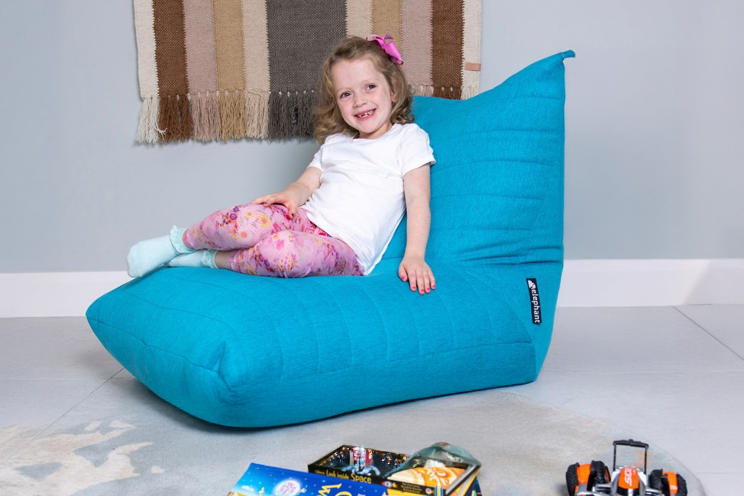 Elephant | Boho Bean Bag | Turquoise