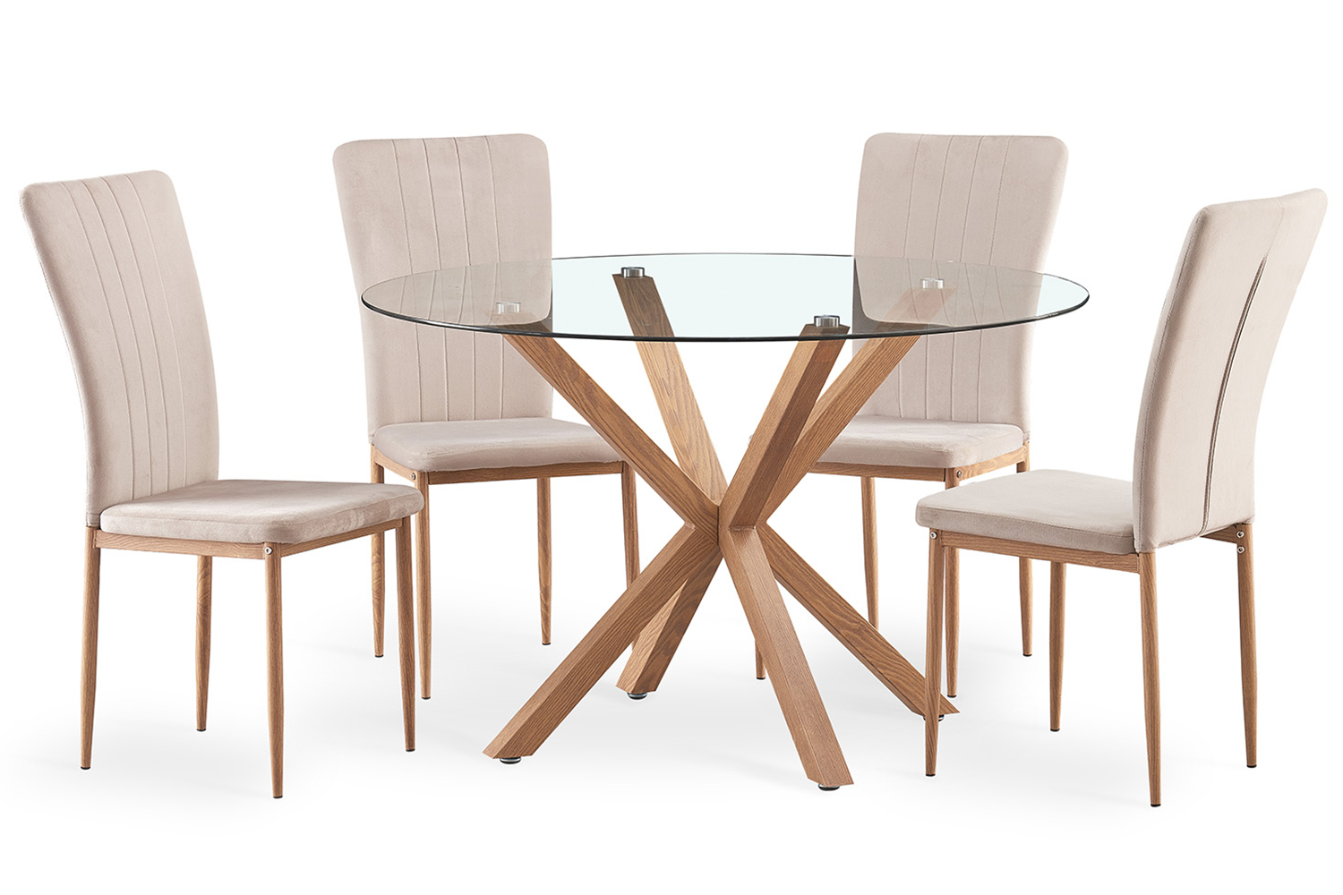 Eavan Dining Set | Table & 4 Chairs | Beige