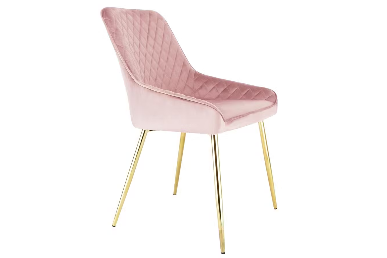 Evie Dining Chair | Velvet | Golden Legs | Pink
