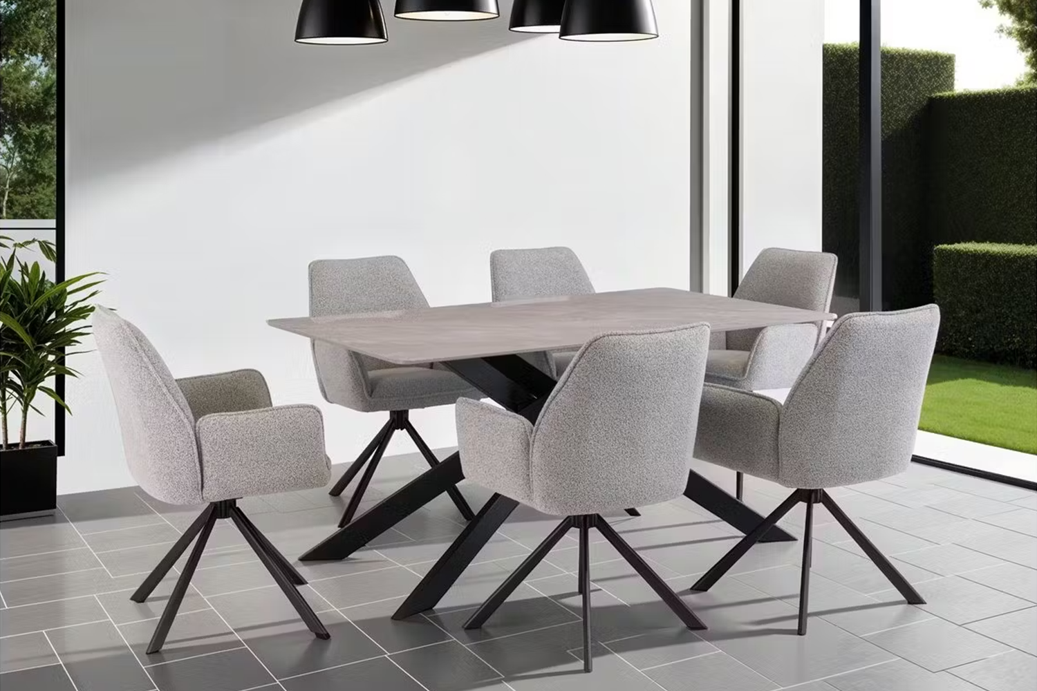 Harley Dining Chairs | Swivel | Grey | Set of 2