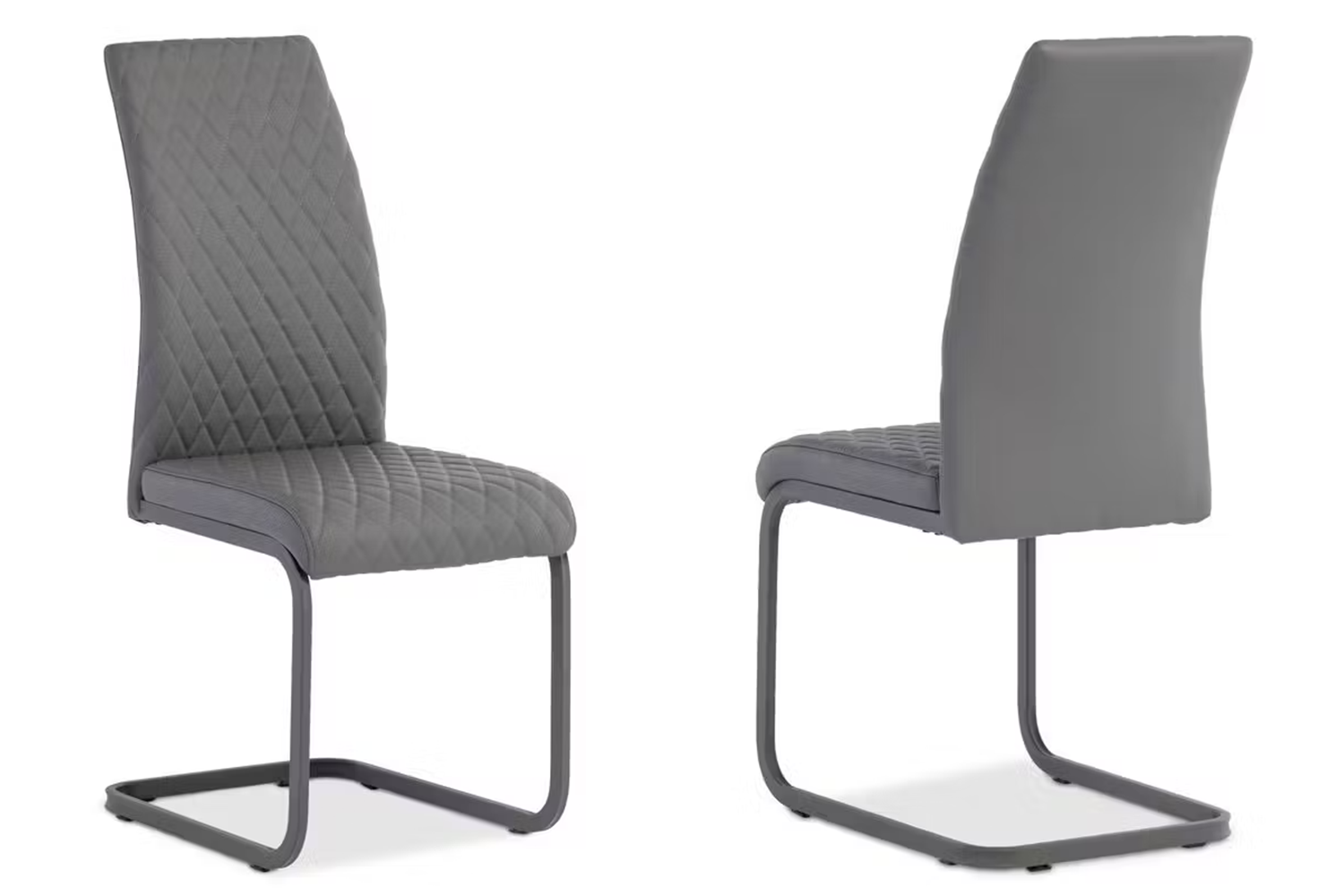 Hudson Dining Chairs | Leather | Grey | Set of 2