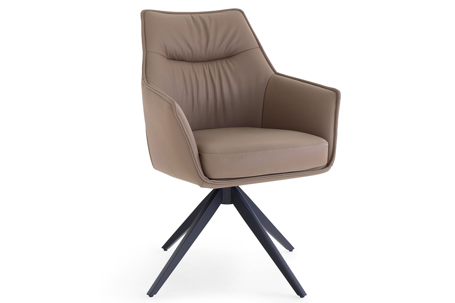 Kayleigh Carver Dining Chair | Swivel | Leather | Cappuccino
