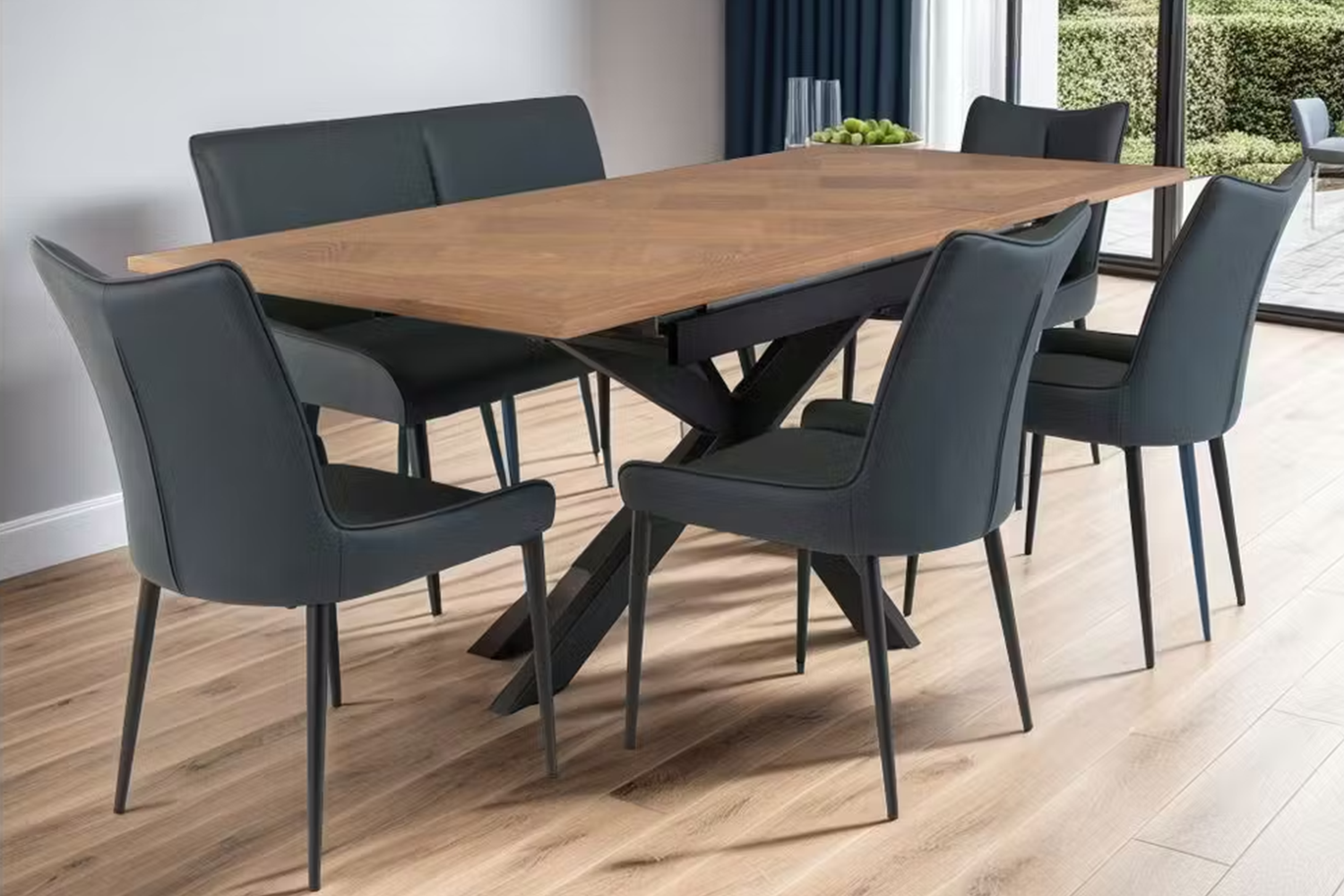 Maisy Dining Chairs | Leather | Blue | Set of 2