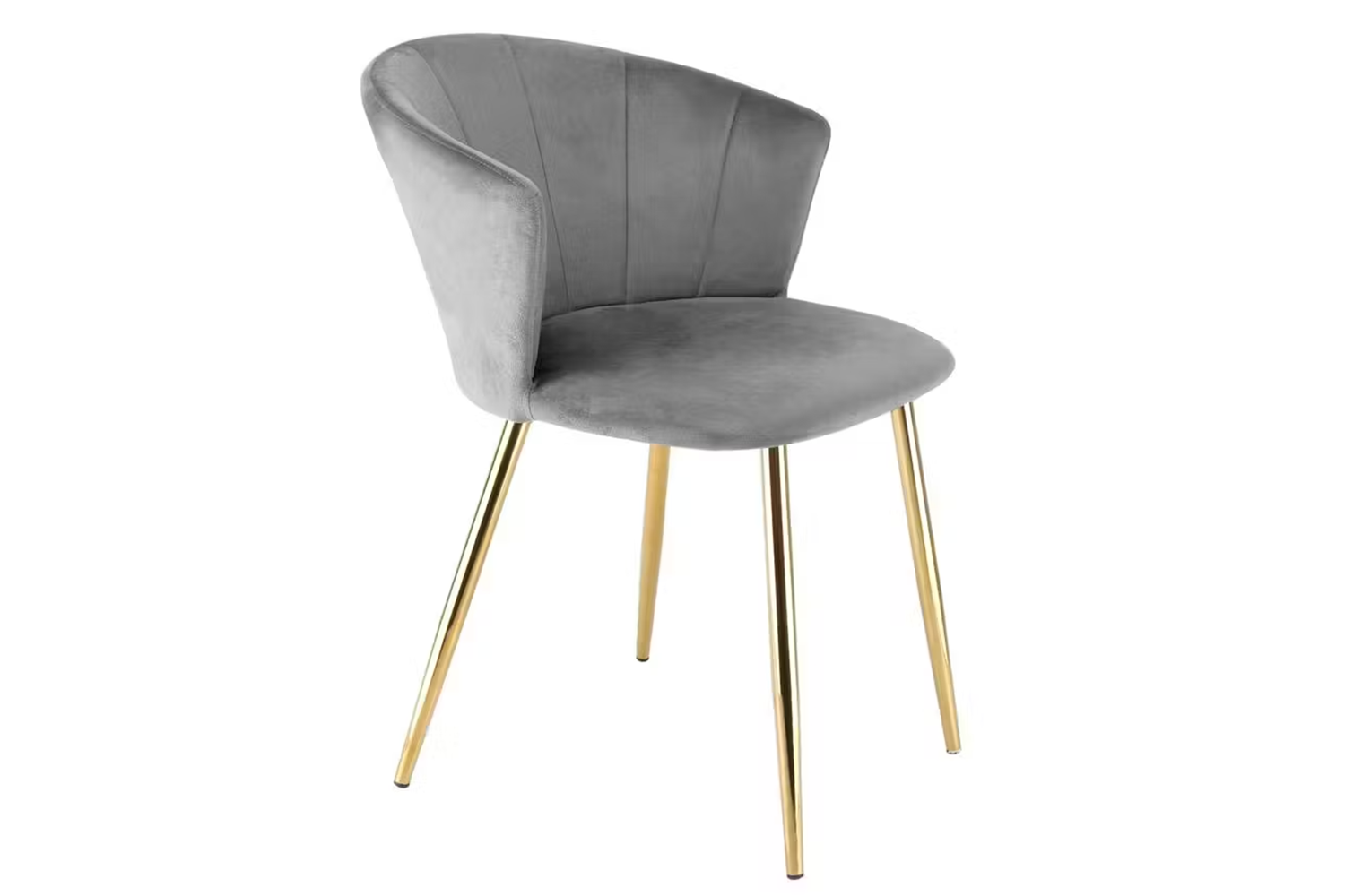Raygar Ella Dining Chair | Velvet | Gold Legs | Grey