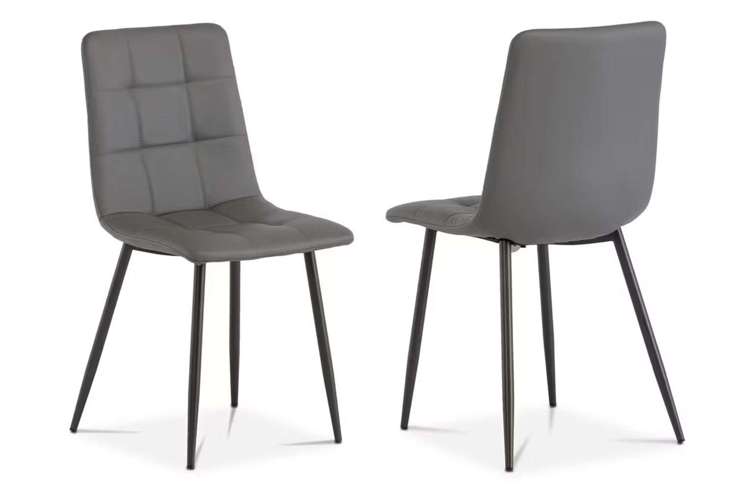 Virgo Dining Chairs | Leather | Grey | Set of 2