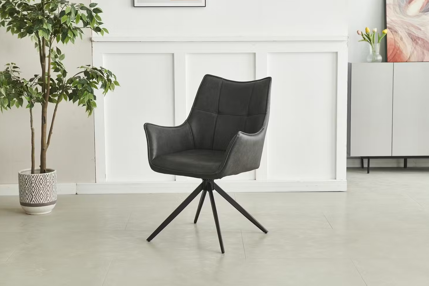 Aalto Dining Chair | Leather | Charcoal