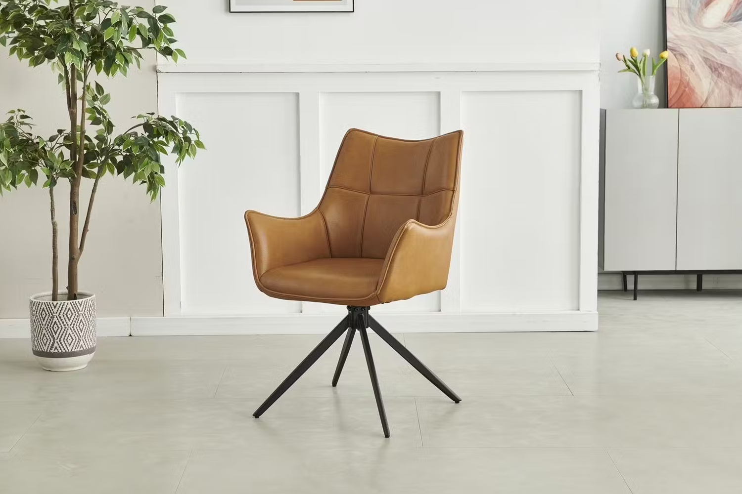 Aalto Dining Chair | Leather | Tan