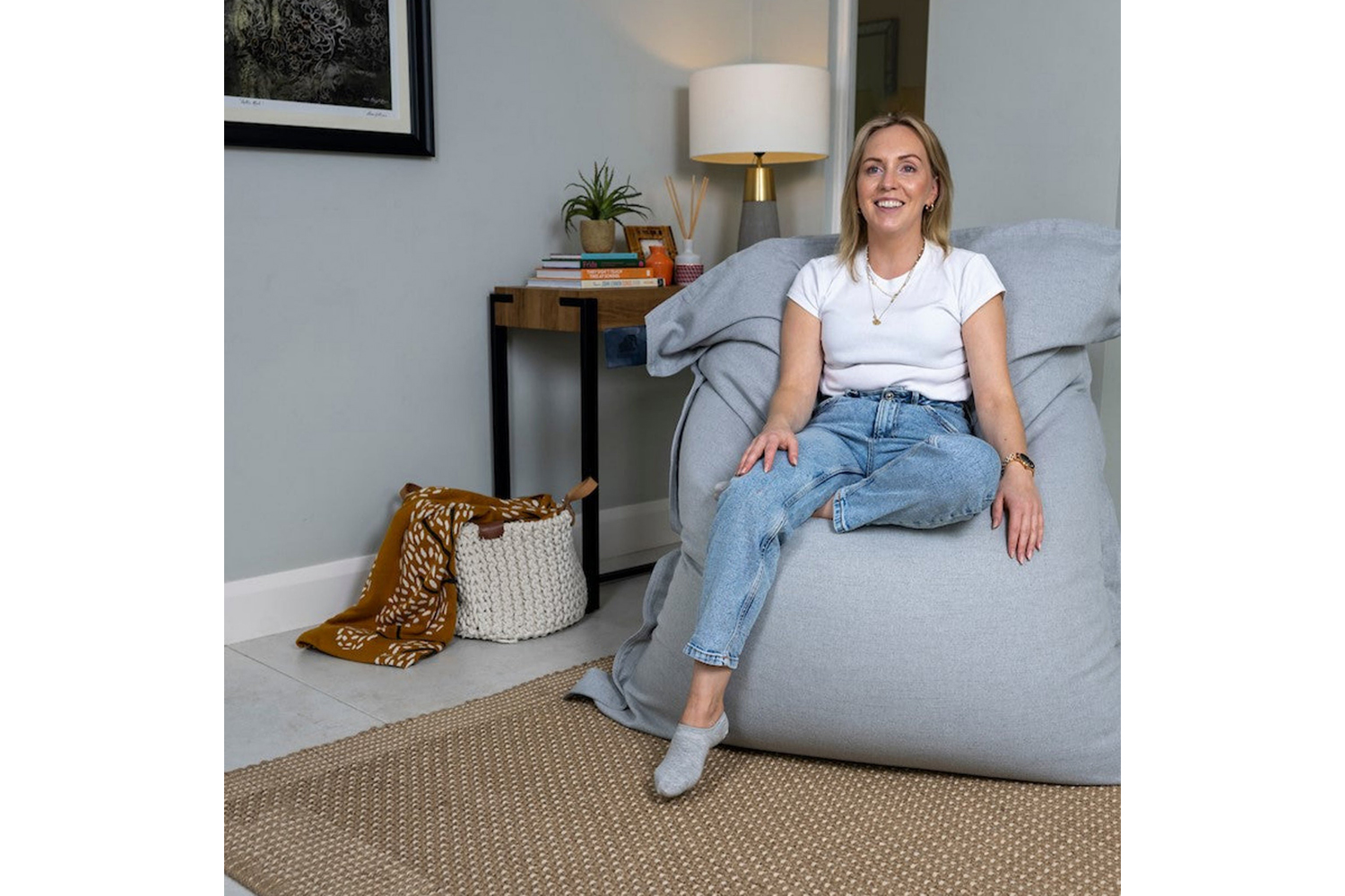 Elephant Jumbo Fabric Bean Bag | Grey