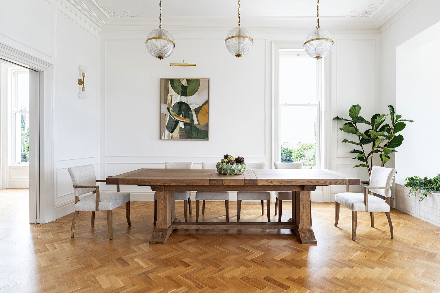 Monastery Rectangular Extending Dining Table | Small | Grey Oil