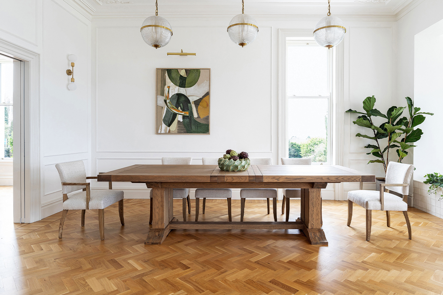 Monastery Rectangular Extending Dining Table | Large | Grey Oil