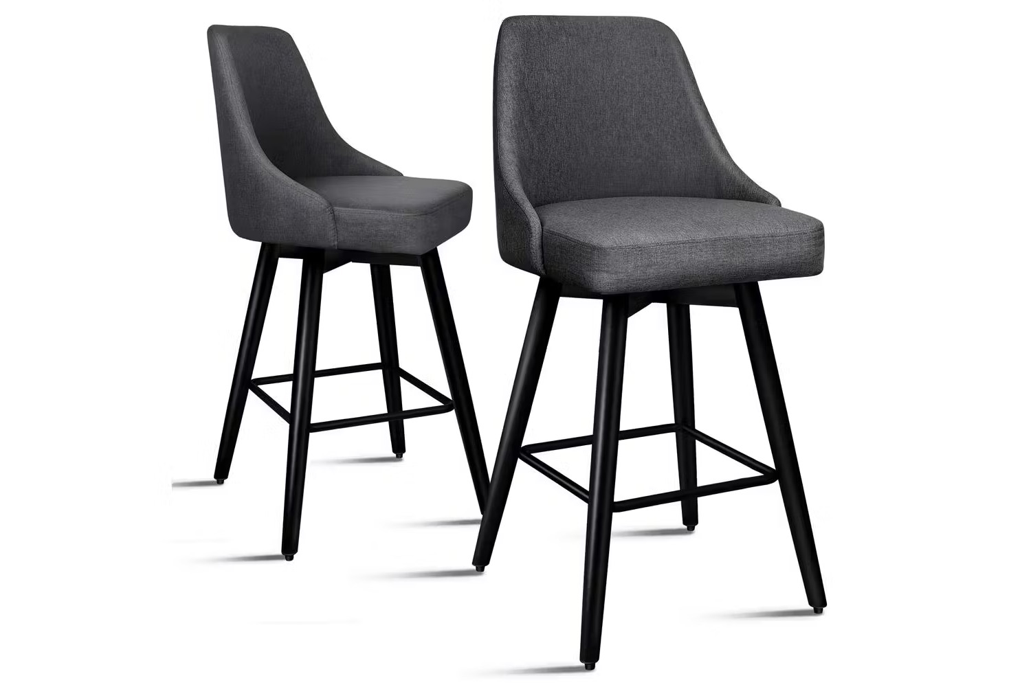 Alfordson Bar Stool | Swivel | Dark Grey | Set of 2