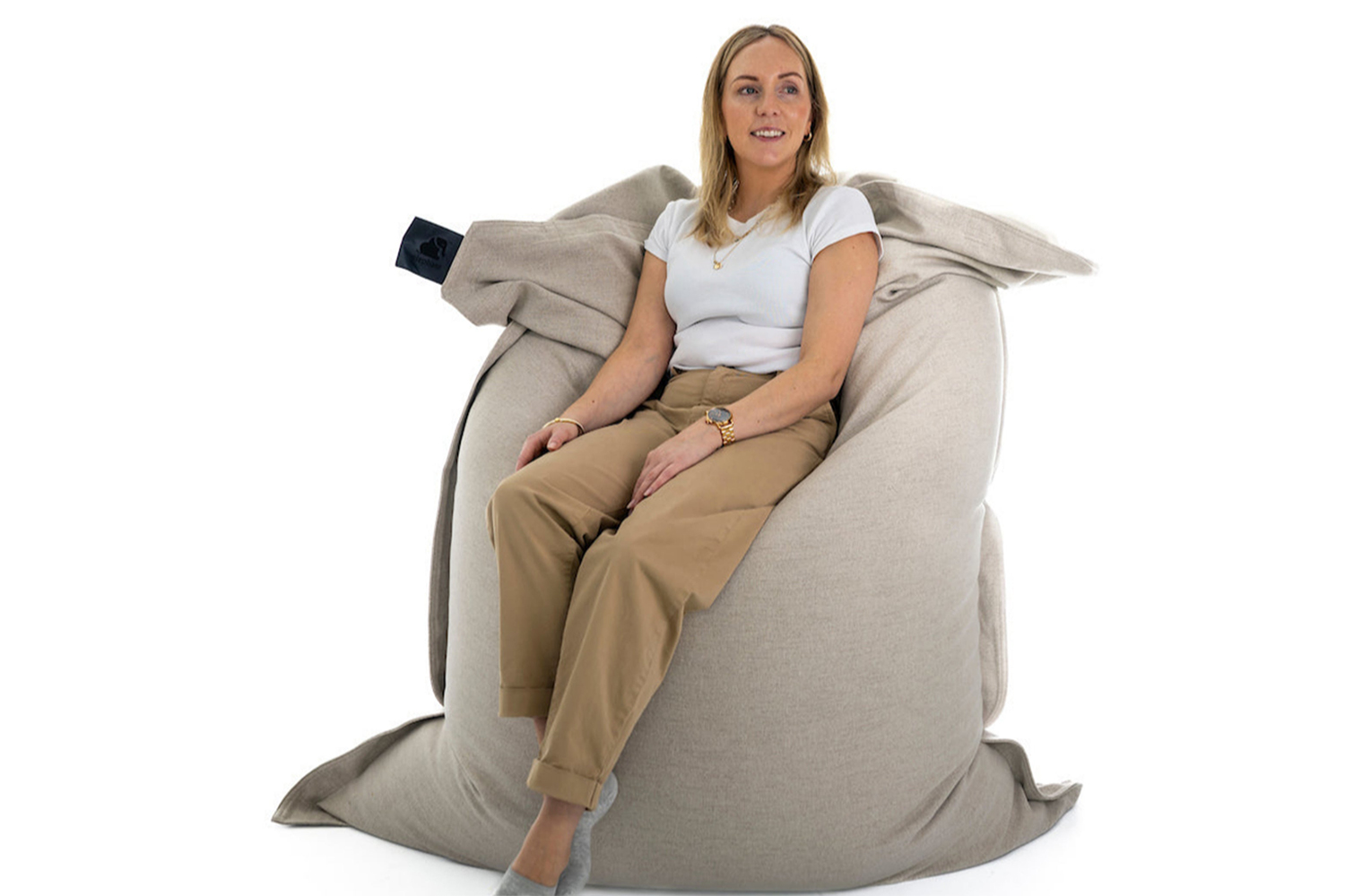Elephant Jumbo Fabric Bean Bag | Cream