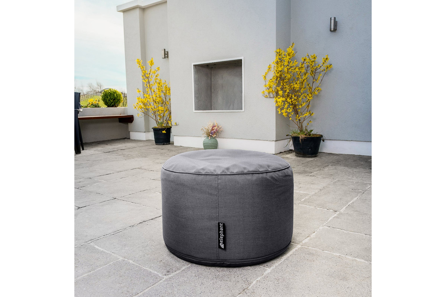 Elephant Ulko Dot Outdoor Footstool | Grey