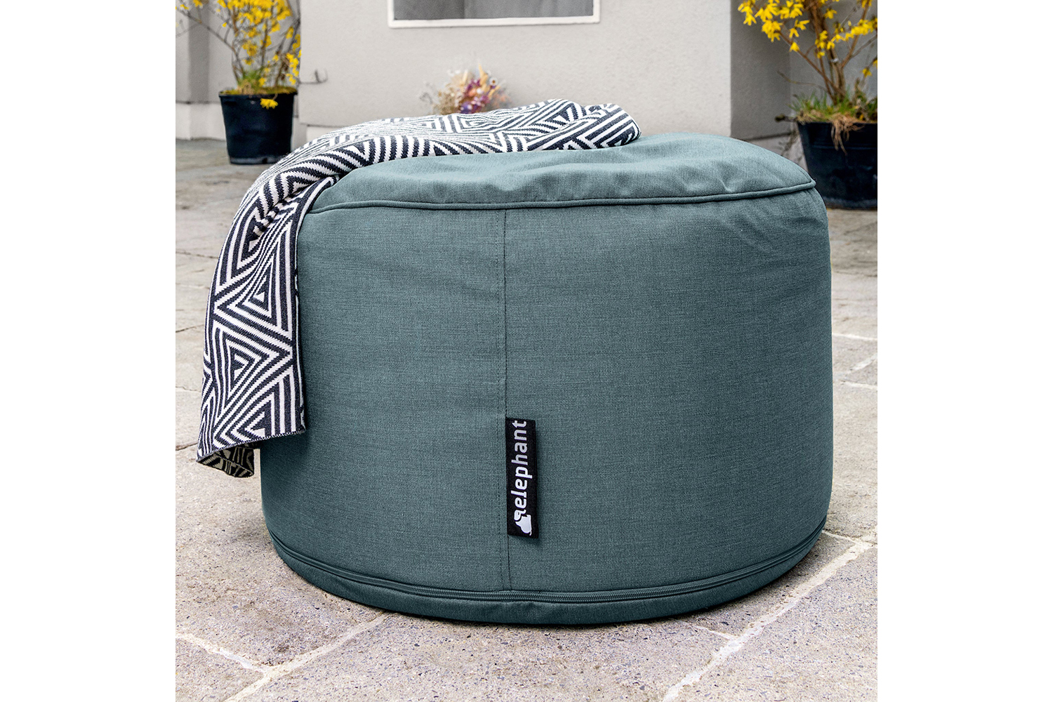 Elephant Ulko Dot Outdoor Footstool | Teal