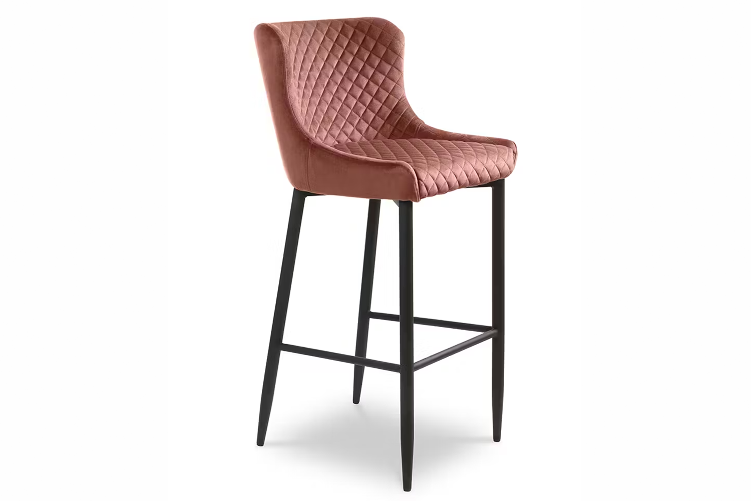 Saxon Bar Stool | Velvet | Blush