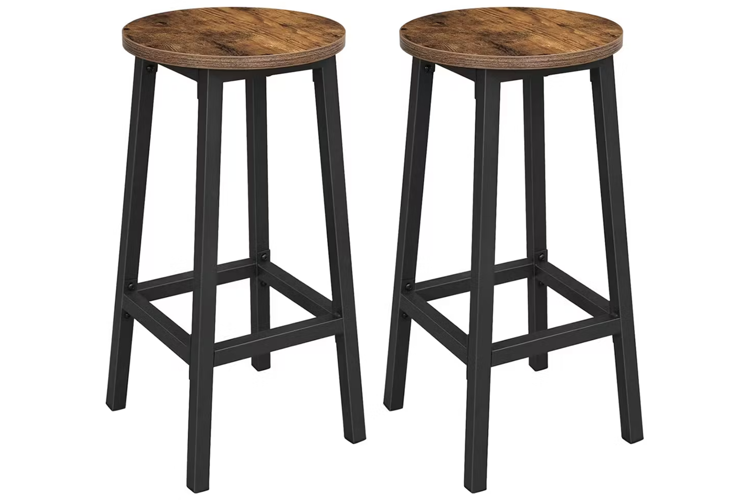 Vasagle Bar Stools | Rustic Brown/Black | Set of 2