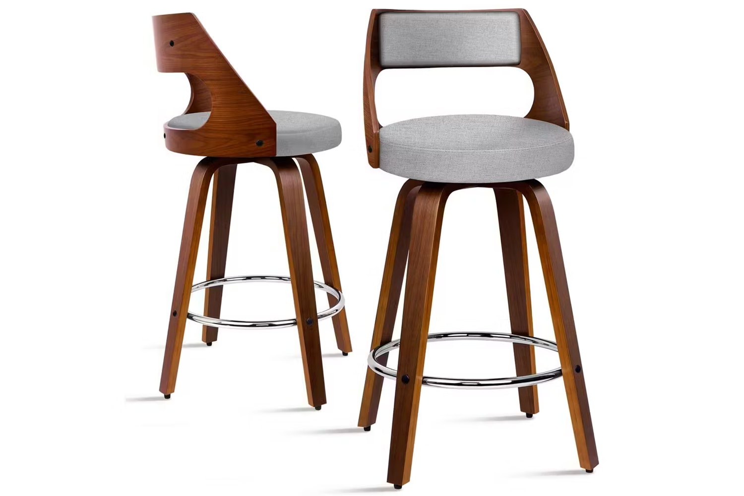 Alfordson Bar Stool | Swivel | Light Grey | Set of 2