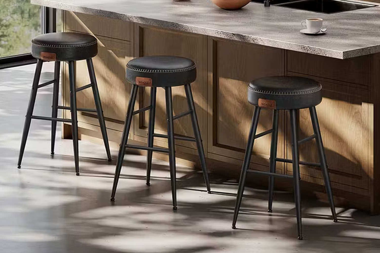 Vasagle Bar Stools | Echo Collection | Low | Black | Set of 2