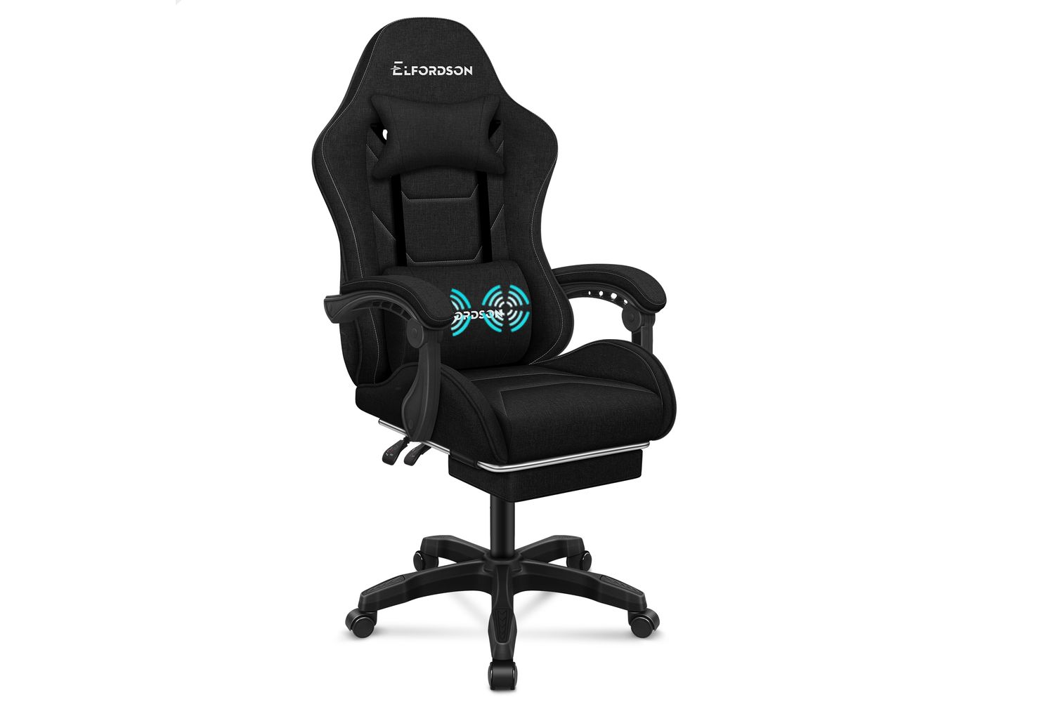 Elfordson Gaming Chair | Fabric Linen | High Back | Black