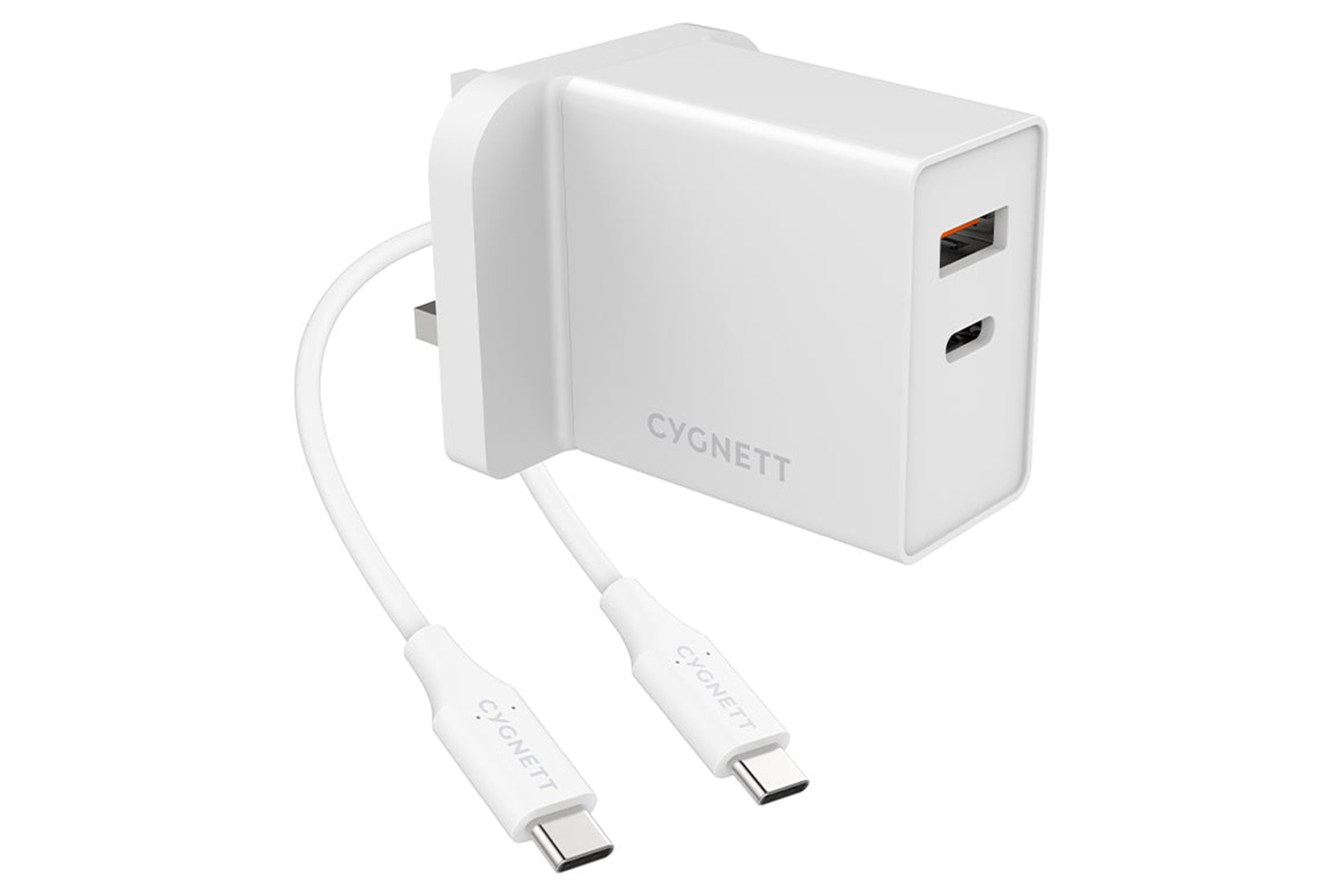 Cygnett PowerPlus 18W USB-A & USB-C PD Dual Wall Charger | White