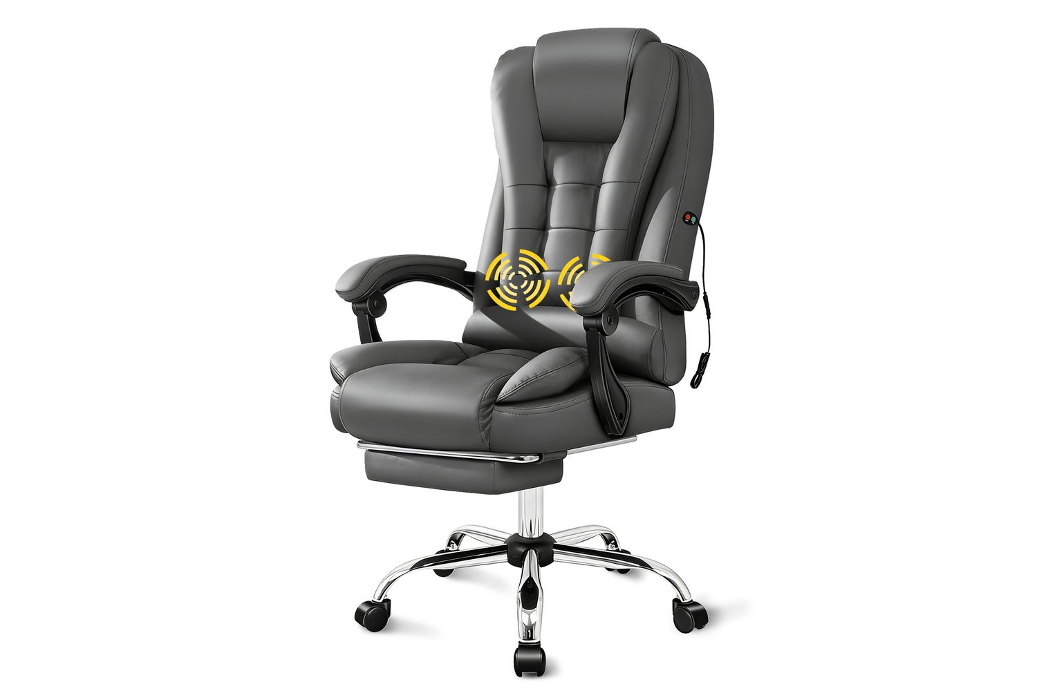 Elfordson 2-Point Massage Office Chair for Home | Grey