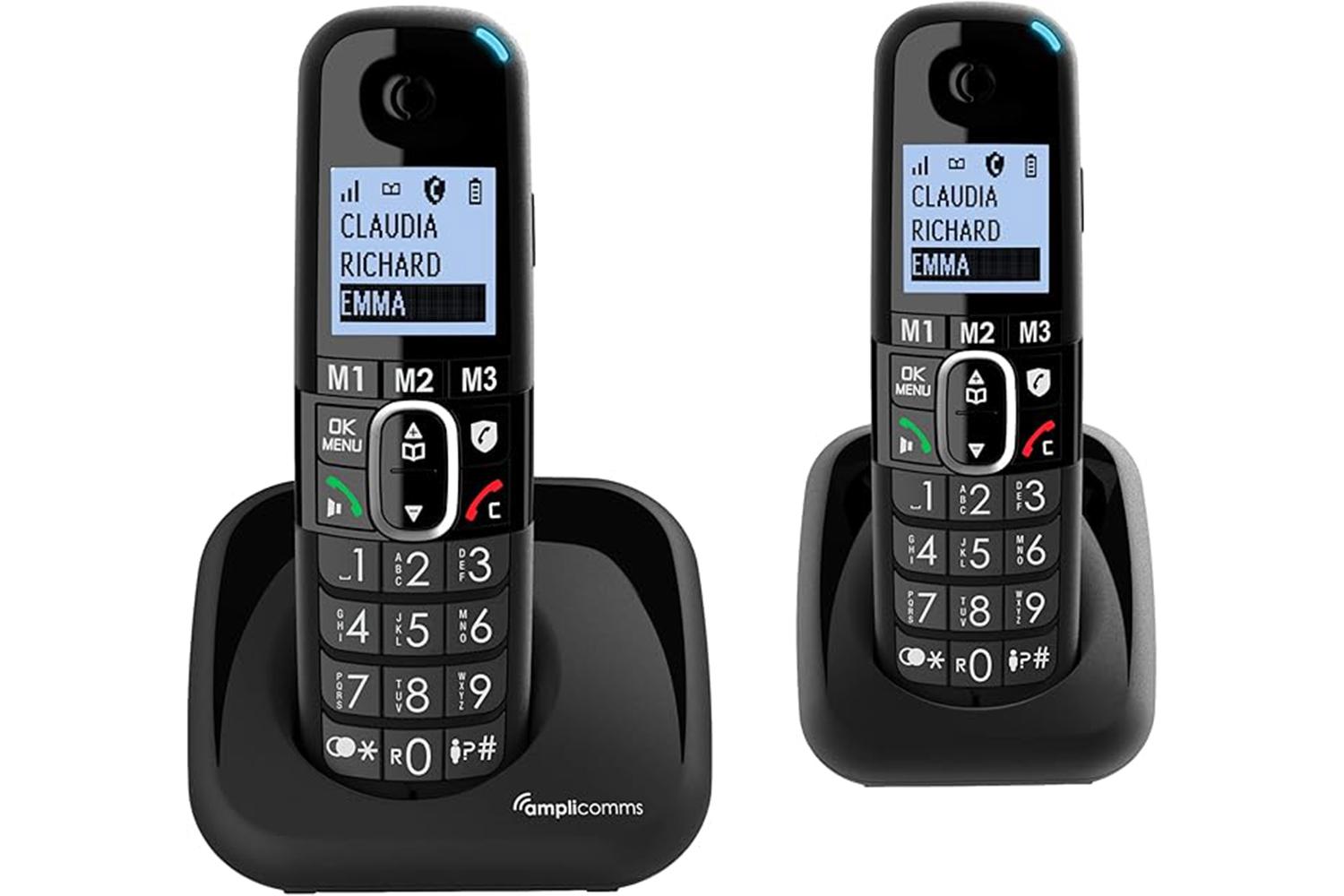 Amplicomms Twin Cordless Big Button Phone | Black | ATL1423457