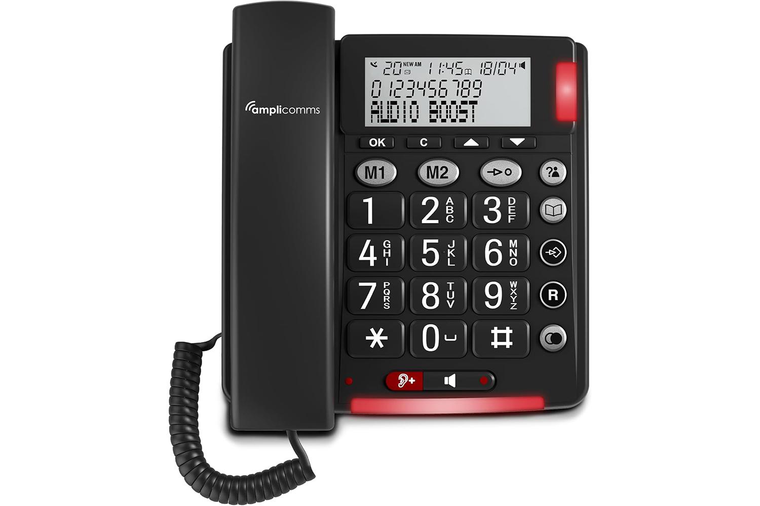Amplicomms Big Button Corded Phone | Black | ATL1425451