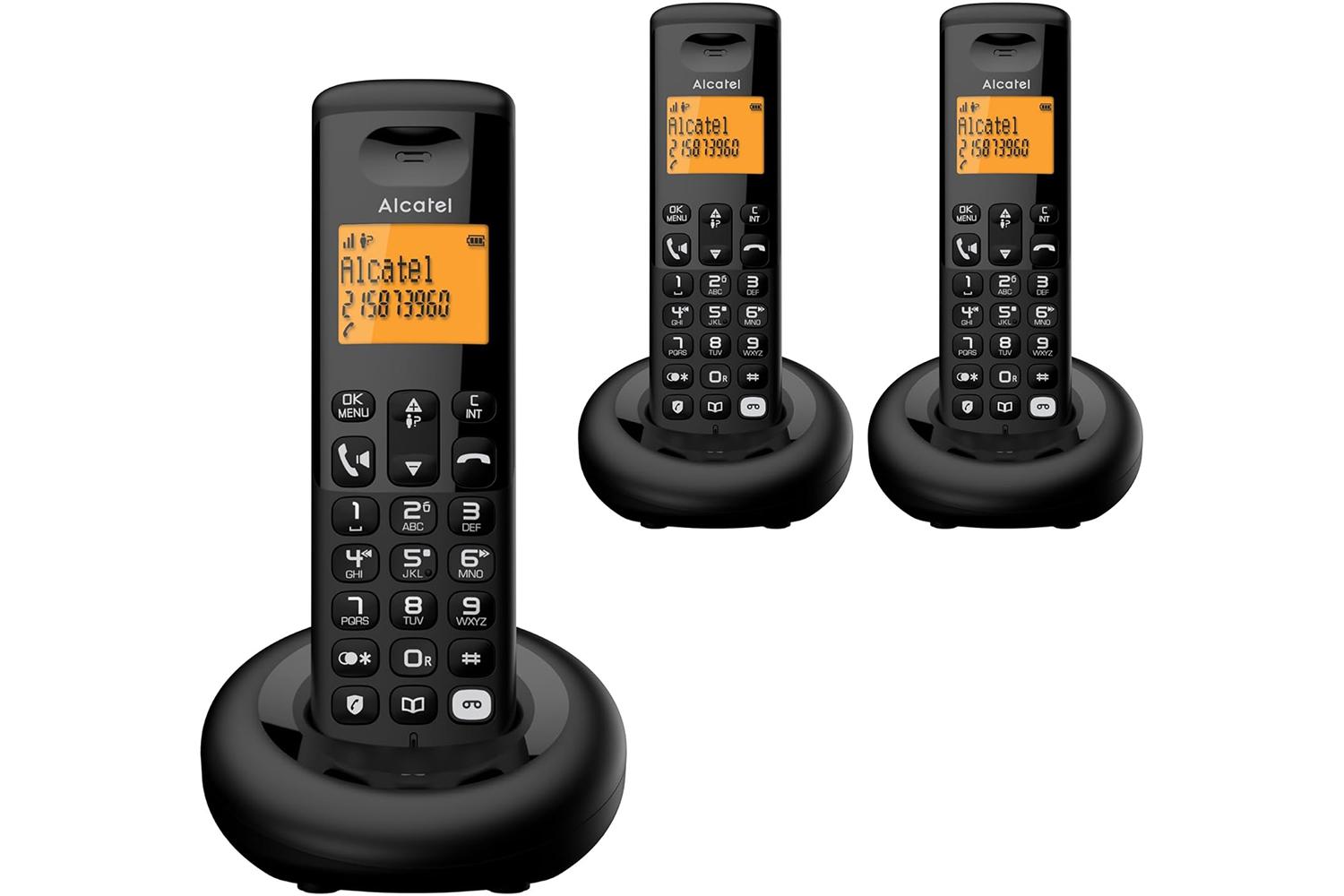 Alcatel E260 Trio Cordless Phone | Home Phone | Black | ATL1427349