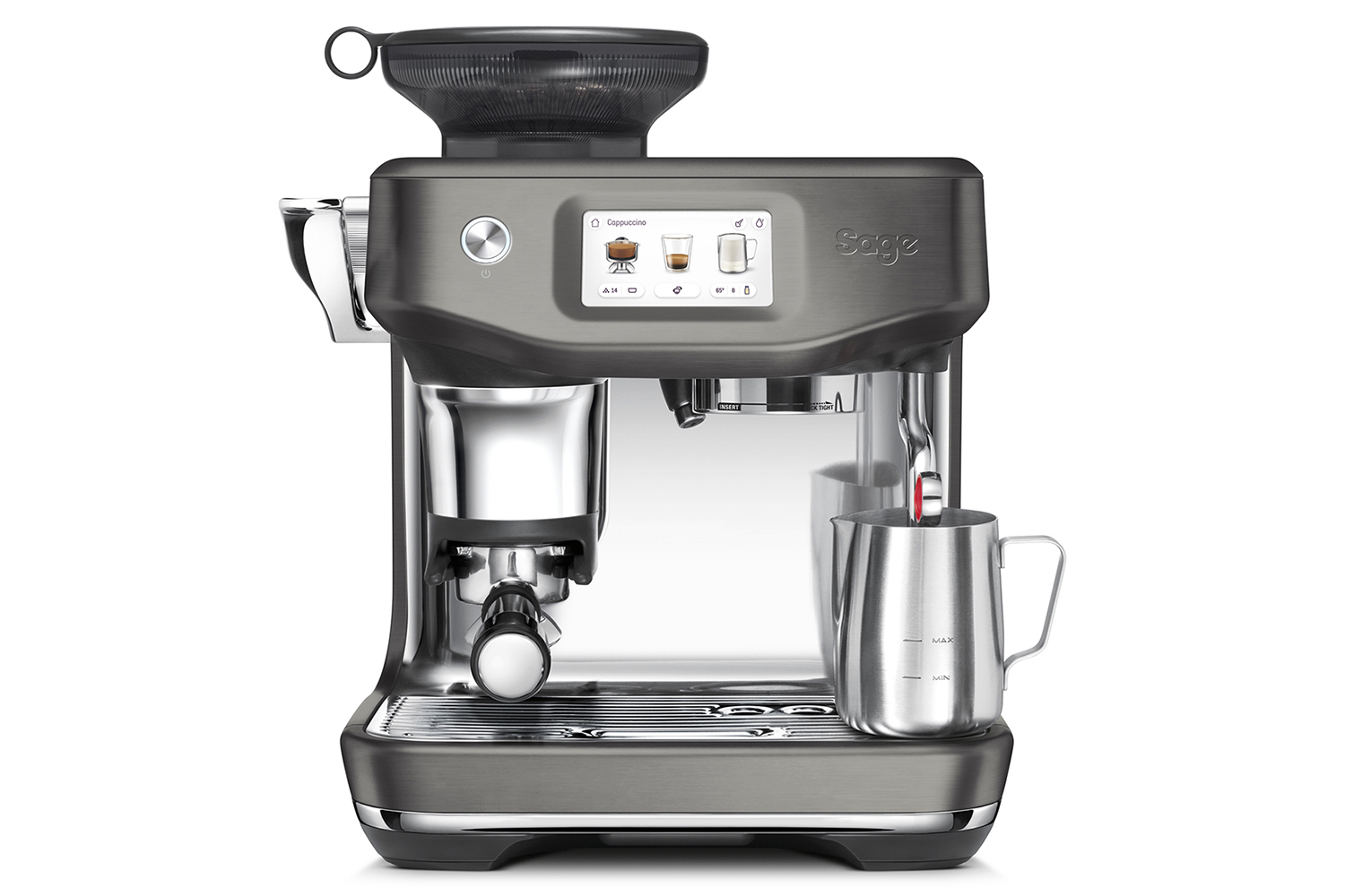 Sage The Barista Touch Impress Bean to Cup Espresso Coffee Machine | SES882BST4GUK1 | Black Stainless Steel