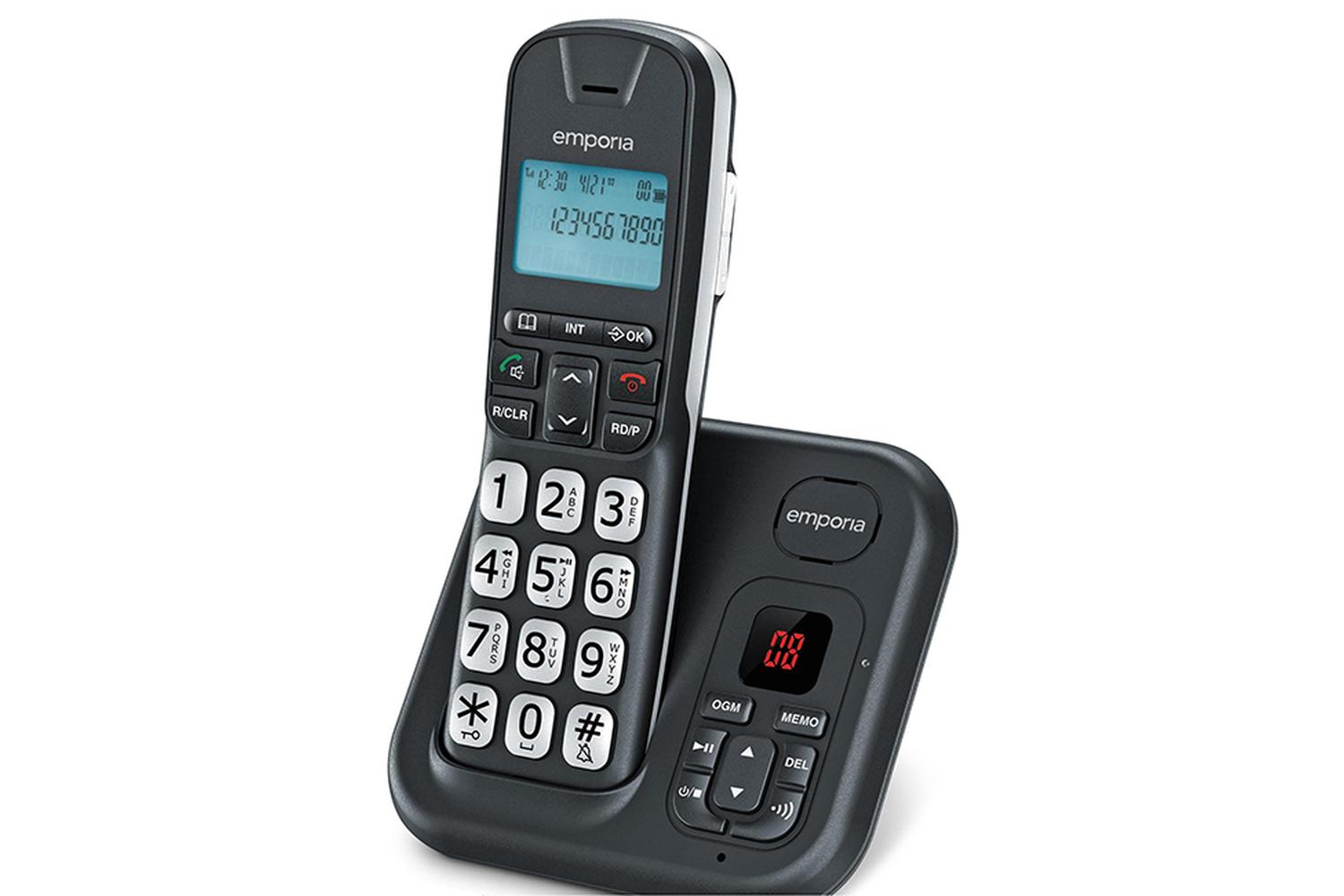 Emporia Senior Phone with Answer Machine | Black/Silver | GD-61-AB