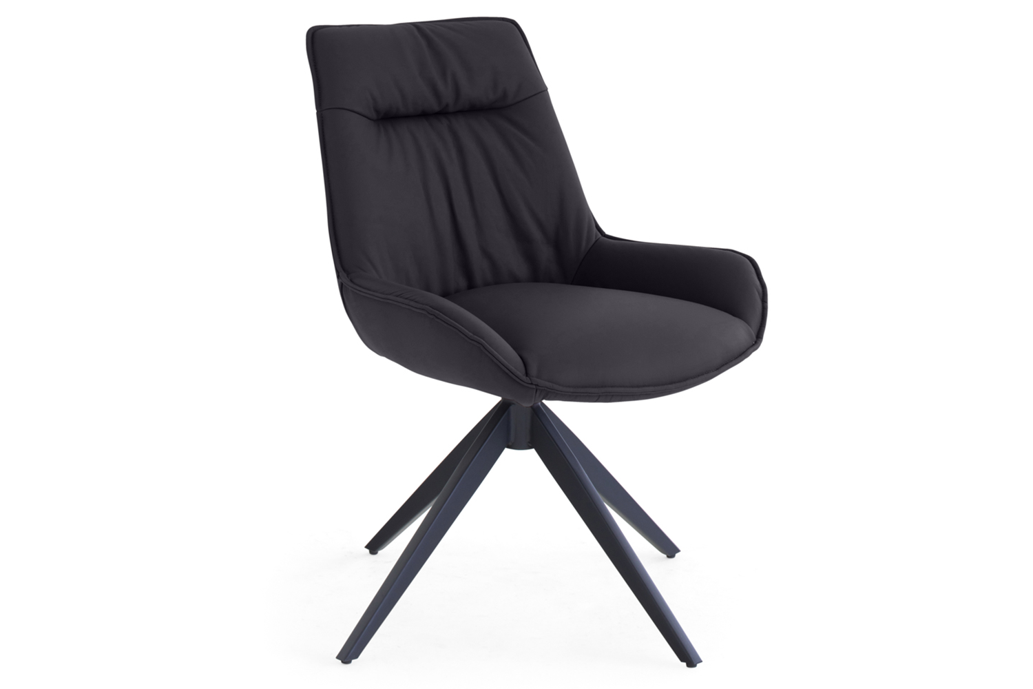 Kayleigh Dining Chair | Swivel | Leather | Black