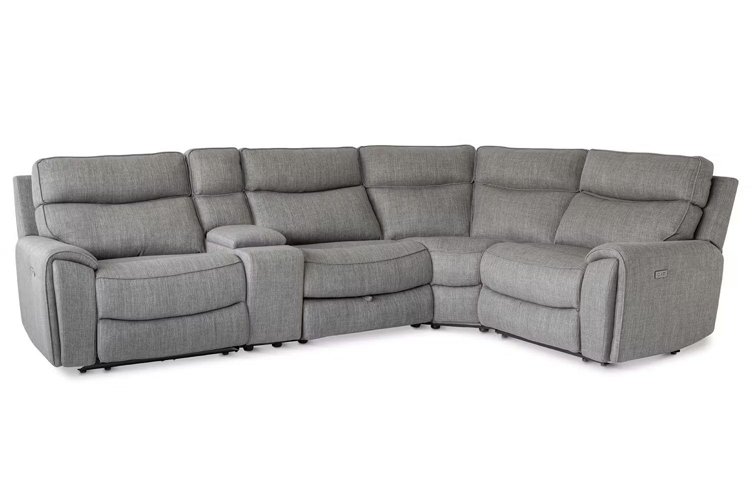 Mila Corner Sofa with Console | Power Recliner | Medium | Grey