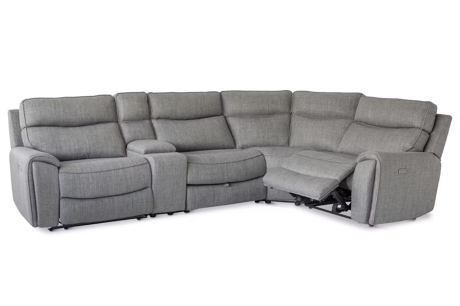 Mila Corner Sofa with Console | Power Recliner | Medium | Grey