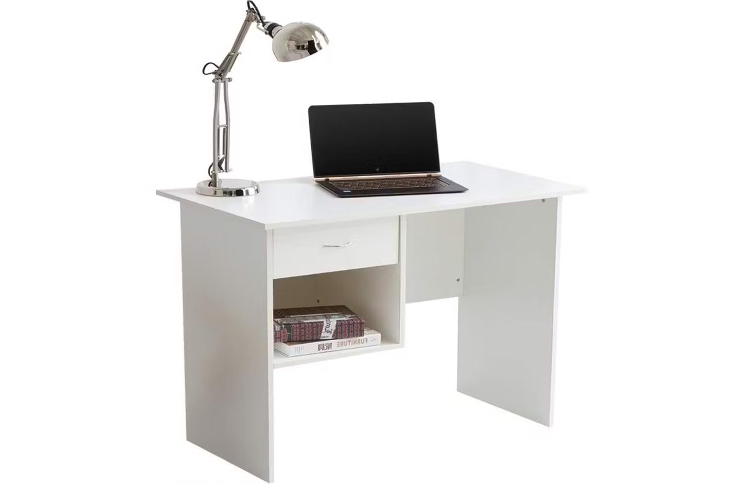 Raygar Computer Desk | Drawer | White