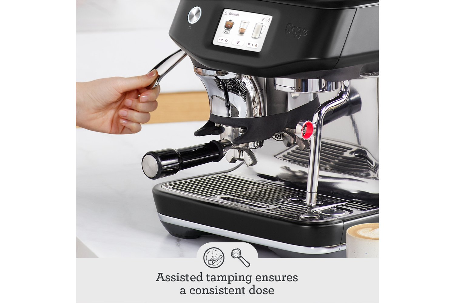 Sage The Barista Touch Impress Bean to Cup Espresso Coffee Machine | SES882BTR4GUK1 | Black Truffle